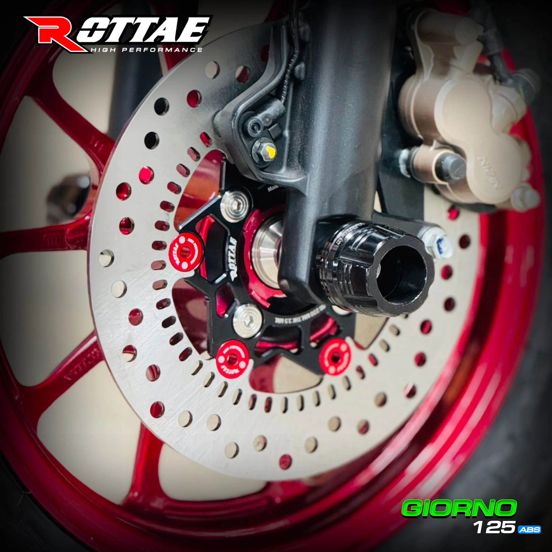 จานเบรค ROTTAE GIORNO +ขนาด 220 mm. ใส่ตัว ABS ขนาดเท่าเดิม
