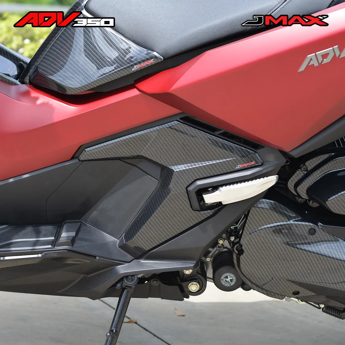 ฝาครอบพักเท้าหลัง R+L ADV 350 JMAX ตรงรุ่น ลายฟิล์มคาร์บอน 6D