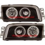 ไฟหน้าเพชร MITSUBISHI LANCER CK2-CK5 95-97 ดำ วงแหวน