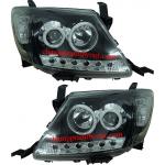 ไฟหน้าโปรเจคเตอร์ TOYOTA VIGO 04-11 ดำ วงแหวน LED ยาว
