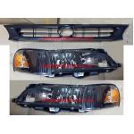 ไฟหน้าเพชร TOYOTA AE100-AE101 91-96 ดำ USA พร้อมมุมดำ และกระจังหน้า