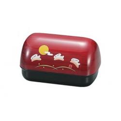 Usagi Onigiri Bento in red - เบนโตะญี่ปุ่นลายกระต่ายเล่นกับเพื่อน สีแดงเข้ม