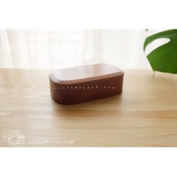 Square Lacquered Hemlock Bento Boxกล่องข้าวญี่ปุ่นทรงสี่เหลี่ยมสีไม้คลาสสิค 1 ชั้น