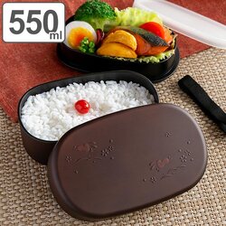 Lunch Box Oval Wood Grain Rabbit - กล่องเบนโตะญี่ปุ่นลายกระต่าย 550 ml.