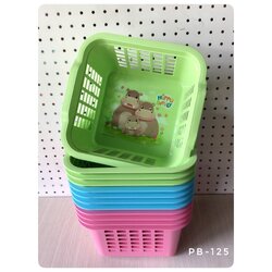 ตะกร้าเหลี่ยม PB-125 ลาย HIPPO FAMILY