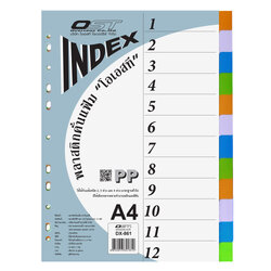 อินเด็กซ์พลาสติกคั่นเอกสาร A4 12หยักก้าน DX-861