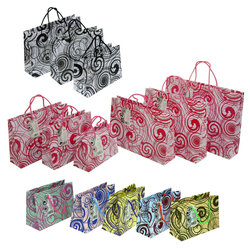 Horizontal Shopping Bag with rope handle Spiral Printed Pattern
