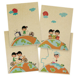 Writing Notebooks B5 Brown Kraft Paper Covers Save the Earth