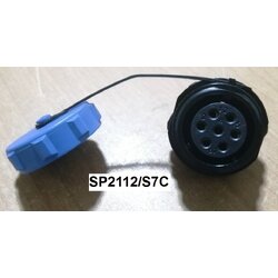 "WEIPU" Connector SP2112/S7C 7pole 15A IP68, cable OD.7-12mm, สายไฟ 2sq.mm ตัวเมียแบบติดแท่น
