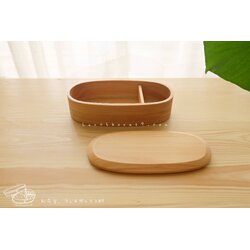 New Obaru Shiraki Hamlock bento box กล่องข้าวญี่ปุ่นทรงรียาวสีไม้ 1 ชั้น