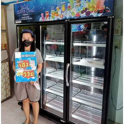 ตู้แช่เครืองดื่ม 3 ประตู KING COOL รุ่นใหม่สีดำ ตะแกรงขาว 1200 ลิคร 42.3 คิว ประกัน 5 ปี