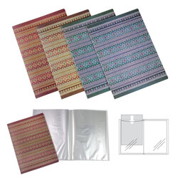 แฟ้มแคตตาล็อก A4 ปกลาย ผ้าไทย