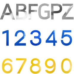 30 cm. Numbered and English Letters Signs with Adhesive Tape