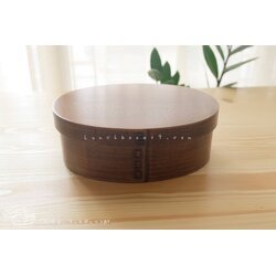 Original Oval Lacquered Bending magewappa bento box กล่องข้าวญี่ปุ่นวงรีสีไม้คลาสสิค 1 ชั้น
