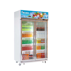 ตู้แช่ลูกชิ้น -8 องศา ตู้เบียร์วุ้น ตู้ไส้กรอก 2 ประตู FRESHER ขนาด 27.6 คิว รุ่น FR-2DM8 สีขาว ขนาด 1100x650x2000มม.