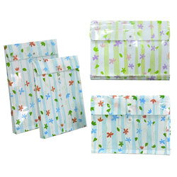 Plastic Envelopes with Button and String Tie Closure Flower pattern printed