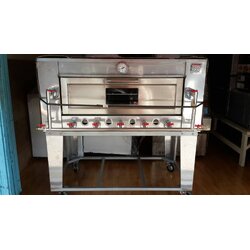 เตาอบแก๊ส 2 ชั้น 2 ถาด แก๊ส 5 หัวข้างล่าง รุ่นสแตนเลส