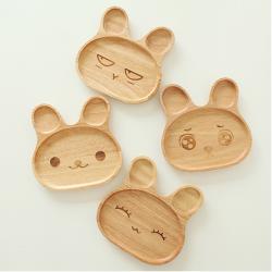 Rabbit Wood Plate Tray Dish - ถาดไม้รูปกระต่าย