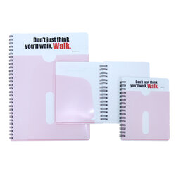 สมุดเขียน สันลวด ปกพลาสติก ลายคำคม