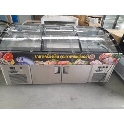 ตู้แช่แข็ง หมูสด ไก่สด หมูกะทะ สองระบบ แช่เย็น เเช่แข็ง ขนาด 33 คิว รุ่นใหม่ กระจกโค้ง King cool BT-200S