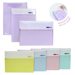 Snap Button Plastic Envelopes A4 with Documents Pocket