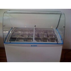 ตู้แช่ท้อปปิ้ง ตู้แช่ไอศครีม ฝากระจกโค้ง SANDEN