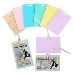 Luggage Name Tags with Straps Pastel Colors