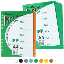 อินเด็กซ์พลาสติกคั่นเอกสาร A4 7หยักก้าน DX-850 พิมพ์ Sun-Sat