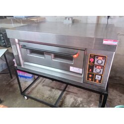 เตาอบแก๊สควมคุมด้วยไฟฟ้า 1 ชั้น 2 ถาด บอดี้สแตนเลส RFL-12C เตาอบเบเกอรี่ ขนาดถาด 40x60ซม