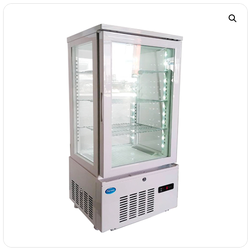 ตู้โชว์เครื่องดื่ม กระจก 4 ด้าน ตะแกรง FS-4G98L Freezer ตู้แช่เครื่องดื่ม ตู้แช่ขนม ตู้แช่พุดดิ้ง ตู้โชว์เค้ก ตู้แช่มินิมาร์ท ขนาดตู้ (กว้างxลึกxสูง) ขนาด 434x398x1154 มม.