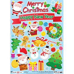 Board Display Posters No.424 Merry Christmas and Happy New Year