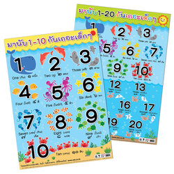 โปสเตอร์ความรู้ นับเลข ลายสัตว์ทะเล
