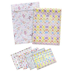 Plastic Envelopes with Button and String Tie Closure Graphic Pattern Printed