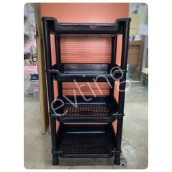 ชั้นเหลี่ยม 4ชั้น สีดำ