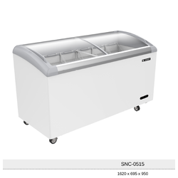 ตู้แช่แข็งฝากระจกโค้ง SANDEN SNC-0515 ( 18 คิว ) ขนาดภายนอกกว้าง 162 x 69.5 x 95 ซม.