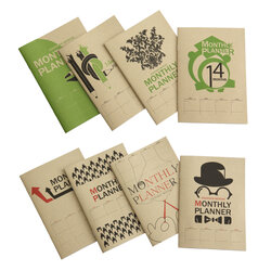 สมุดแพลนเนอร์ A5 ปกกระดาษคราฟท์สีน้ำตาล ลายเส้น