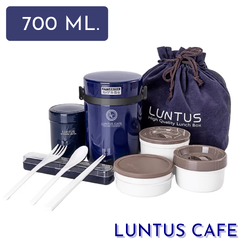 [Asvel Luntus] เซ็ตกล่องอาหารกลางวันเก็บความร้อน 700 ml. รุ่นปิ่นโต สีกรมท่า
