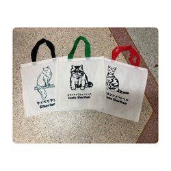 ถุงผ้า สีขาว ลายแมว