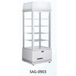 ตู้โชว์เครื่องดื่ม กระจก 4 ด้าน แบบ 5 ชั้น Sanden intercool ขนาด 98ลิตร ขนาดเครื่อง 428x386x1110mm