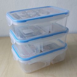 กล่องเหลี่ยม 2ช่อง Snap Box No.301-2 (SN) 820ml.