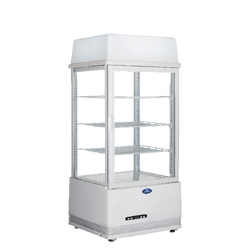 ตู้โชว์เครื่องดื่ม กระจก 4 ด้าน แบบ 4 ชั้น รวมฐาน