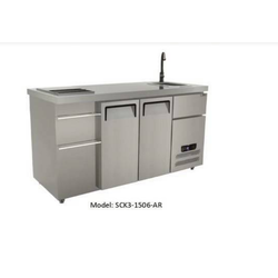 ตู้แช่เย็น+ถังน้ำแข็ง+ซิงค์ล้างจาน 3 in 1 รุ่น SCK3-1506 AR 197 ลิตร ( 7 คิว) ขนาด 150 x 65 x 85 ซม. สแตนเลส 304