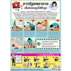โปสเตอร์ความรู้ การปฐมพยาบาลเพื่อช่วยคนถูกไฟฟ้าดูด No.465