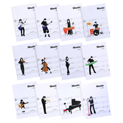 Music Notebooks B5 with Plastic Covers Music Pattern