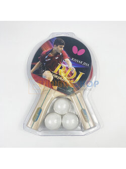 (ของแท้ 100%) Butterfly ไม้ปิงปอง รุ่น RDJ SET FOR 2 PLAYERS แพ็คคู่ แถมลูกปิงปอง Butterfly
