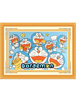 doraemon-1107 *สินค้าหมด* ชุดปักครอสติช ลายโดราเอมอน (ปักเต็มผืนผ้า ไม่มีเดินเส้น ผ้า11CTพิมพ์ลาย ปัก 3 เส้นเล็ก) ขนาด 72*51 ซม.ผ้าครอสติช 11CTพิมพ์ลายปักบนผ้า ไหมคอตตอน 11 สี ผังลาย เข็ม