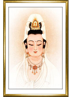 tep-1100 *สินค้าหมด* ชุดปักครอสติช ลายพระโพธิสัตว์กวนอิม (งานปักเต็มลาย ไม่มีเดินเส้น) ขนาด 40*60 ซม.ผ้าครอสติช 11CTพิมพ์ลายปักบนผ้า ไหมคอตตอน 28 สี ผังลาย เข็ม