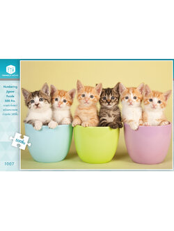Jigsaw Puzzle ตัวต่อจิ๊กซอว์ 500 ชิ้น T007 Animals สัตว์ Cat รูปแมว MagicLand6