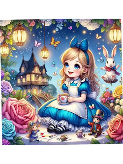 girl-1137 *สินค้าหมด* ชุดปักครอสติช ลายสาวน้อยในเทพนิยาย (ปักเต็มผืนผ้า ไม่มีเดินเส้น ผ้า9CTพิมพ์ลาย ปัก 4 เส้นเล็ก) ขนาด 50*50 ซม.ผ้าครอสติช 9CTพิมพ์ลายปักบนผ้า ไหมคอตตอน 37 สี ผังลาย เข็ม