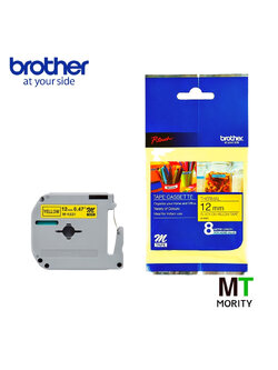 เทปพิมพ์อักษร BROTHER M Tape 12 mm. - อักษรดำพื้นเหลือง M-K631